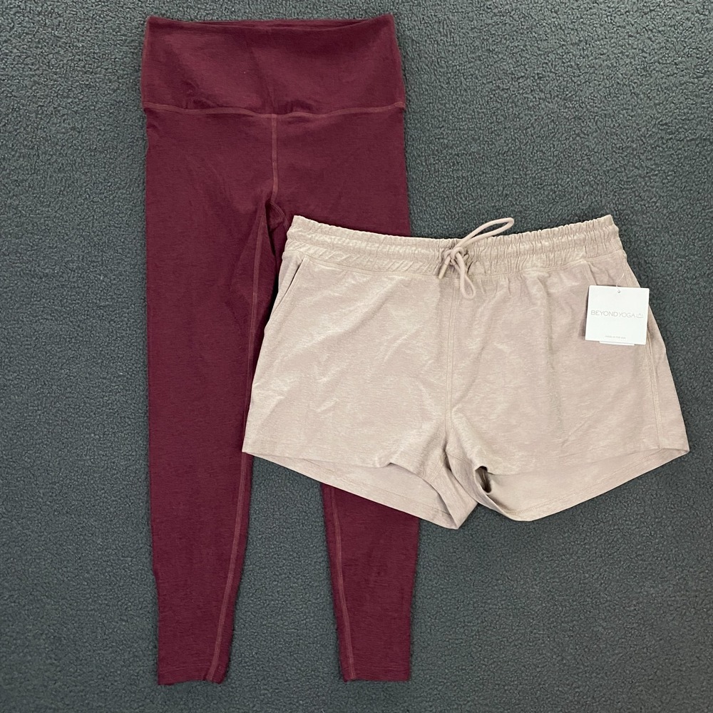 Beyond Yoga Set of 2 size XL Leggings + Worked Up Shorts NWT